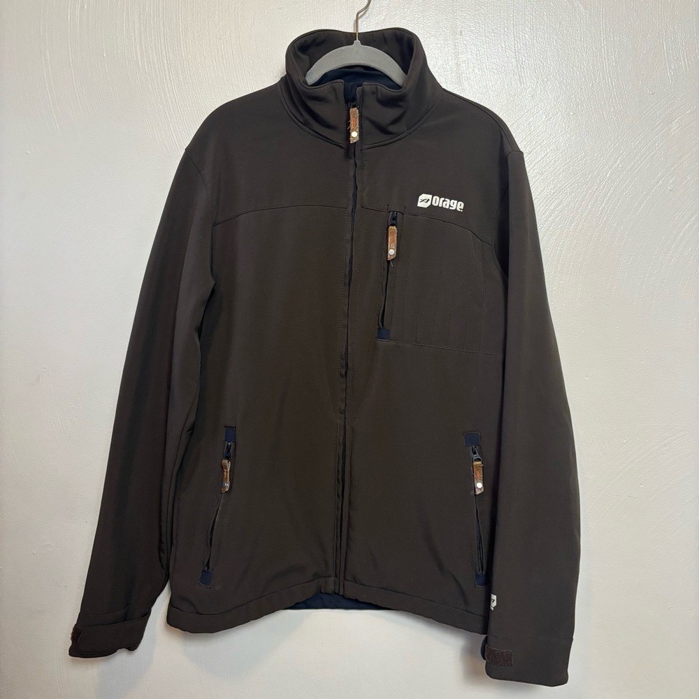 Orage Men's Snow Winter Jacket Zipper‎ Pockets Brown Size Medium